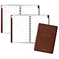 AT-A-GLANCE® Signature Collection™ 13-Month Academic Weekly/Monthly Planner, 5 3/4" x 8 1/2", Brown, July 2018 To July 2019