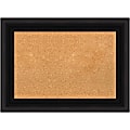 Amanti Art Non-Magnetic Cork Bulletin Board, 30" x 22", Natural, Parlor Black Plastic Frame 1 thumbnail image