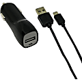 VisionTek 2 amp car charger with 3.2 foot micro USB cable -BLACK - 12 V DC Input Voltage - 5 V DC Output Voltage - 2 A Output Current - USB 1 thumbnail image