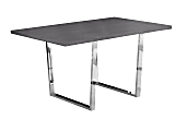 Monarch Specialties Esther Dining Table, 30-1/4"H x 59"W x 35-1/2"D, Dark Gray