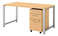 Bush Business Furniture 400 Series Table Desk With 3 Drawer Mobile File Cabinet, Natural Maple, Standard Delivery 1 thumbnail image