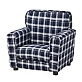 Baxton Studio Talma Kids' Armchair, Blue/White Plaid 1 thumbnail image