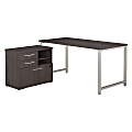 Bush Business Furniture 400 Series Table Desk with Storage, 60"W x 30"D, Storm Gray, Standard Delivery