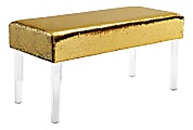 Linon Home Décor Products Marsha Sequin Bench, 18"H x 35"W x 17"D, Gold/Silver