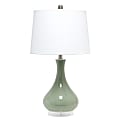 Lalia Home Classix Ceramic Droplet Table Lamp, 26-1/4"H, White Shade/Sage Green Base