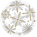 Amscan Christmas Shining Snow Round Paper Plates, 7", 8 Plates Per Pack, Set Of 5 Packs