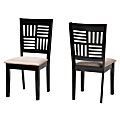 Baxton Studio Deanna Finished Wood Dining Accent Chair, Beige/Dark Brown, Set Of 2 Chairs