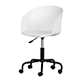 South Shore Flam Plastic Mid-Back Swivel Chair, White/Black