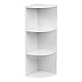 IRIS 35"H Curved 3-Shelf Corner Bookcase, White