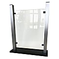 Waddell Counter-Top Protective Plastic Partition With Aluminum Frame And Flat Base, 24”H x 19”W x 6”D, Clear