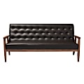 Baxton Studio Noel Sofa, Brown/Dark Walnut 1 thumbnail image