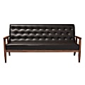 Baxton Studio Noel Sofa, Brown/Dark Walnut