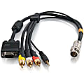 C2G 10ft RapidRun VGA (HD15) + 3.5mm + Composite Video + Stereo Audio Flying Lead - 10 ft Mini-phone/Proprietary/RCA/VGA A/V Cable for Audio/Video Device, Projector, Notebook, Interactive Whiteboard - First End: 1 x Proprietary Connector Male Audio/Video 1 thumbnail image