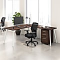 Bush Business Furniture Vista 72"W Corner Desk with Splayed Metal Legs and Mobile File Cabinet, Black Walnut, Standard Delivery 1 thumbnail image