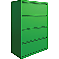 Lorell 36"W Lateral 4-Drawer File Cabinet, Metal, Green 1 thumbnail image