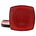 Hometrends Soho Lounge 4-Piece Square Stoneware Dinner Plate Set,10-1/2”, Red 1 thumbnail image