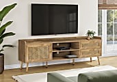 Monarch Specialties Merritt TV Stand For 70" TVs, 24”H x 71”W x 15-1/2”D, Walnut