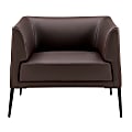 Eurostyle Matias Faux Leather Lounge Chair, Matte Black/Brown