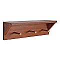Kate and Laurel Hinter Shelf with Pegs, 5”H x 18”W x 4”D, Walnut Brown