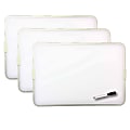 Flipside Products 2-Sided Magnetic Dry-Erase Boards With Pens, 12" x 9", White, Silver, Aluminum Frame, Pack Of 3 Boards 1 thumbnail image
