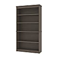 Bestar Universel 66"H 5-Shelf Bookcase, Bark Gray