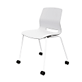 KFI Studios Imme Stack Chair With Caster Base, White