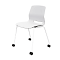 KFI Studios Imme Stack Chair With Caster Base, White 1 thumbnail image