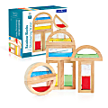 Guidecraft USA 8-Piece Rainbow Block Set, Shimmering Water, Pre-K - Grade 3