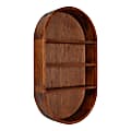Kate and Laurel Hutton Wood Capsule Wall Shelves, 28”H x 16”W x 4-1/2”D, Walnut Brown, Pack Of 3 Shelves 1 thumbnail image