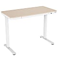 Mount-It! Compact 48"W Electric Standing Desk With Adjustable Height And Drawer, Maple