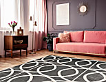 Linon Paramount Area Rug, 8' x 10', Arabesque Gray/Ivory