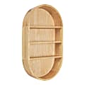 Kate and Laurel Hutton Wood Capsule Wall Shelves, 28”H x 16”W x 4-1/2”D, Natural, Pack Of 3 Shelves