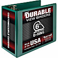 Samsill® Nonstick Locking View 3-Ring Binder, 6" Round Rings, Green 1 thumbnail image