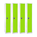 Alpine AdirOffice 1-Tier Steel Lockers, 72"H x 12"W x 12"D, Green, Pack Of 4 Lockers 1 thumbnail image
