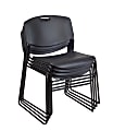 Regency Zeng Polyurethane Armless Stacking Chairs, Black, Pack Of 4 Chairs