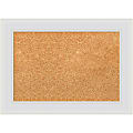 Amanti Art Rectangular Non-Magnetic Cork Bulletin Board, Natural, 22” x 16”, Flair Soft White Plastic Frame 1 thumbnail image