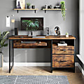 Bestier 56"W Office Desk With Drawers & Tray, Rustic Brown 1 thumbnail image