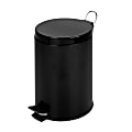Honey-Can-Do Steel Step Trash Can, 3.2 Gallons, Matte Black