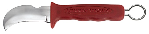Lineman's Skinning Knives, 3 Steel Blade, Plastic, Black w/Stainless Ring