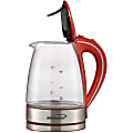 Brentwood KT-1900R 1.7L Cordless Glass Electric Kettle, Red - 1100 W - 1.80 quart - Red, Silver 1 thumbnail image