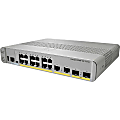 Cisco 3560CX-12PD-S Layer 3 Switch - 12 Ports - Manageable - 10/100/1000Base-T, 1000Base-X - 3 Layer Supported - 2 SFP Slots - PoE Ports - Desktop, Rack-mountable, Rail-mountable - Lifetime Limited Warranty