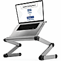 WorkEZ Executive Adjustable Laptop Stand With Fans And USB Ports, Silver