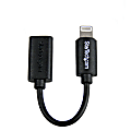StarTech.com Black Micro USB to Apple 8-pin Lightning Connector Adapter for iPhone / iPod / iPad - 4" Lightning/USB Data Transfer Cable for iPad, iPhone, iPod - First End: 1 x Lightning Male Proprietary Connector - Second End: 1 x Type B Female Micro USB 1 thumbnail image