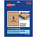 Avery® Printable Business Cards With Sure Feed® Technology, Print-To-The-Edge, 2"x3.5", Kraft Brown, Pack Of 80 1 thumbnail image
