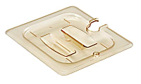 Cambro H-Pan High-Heat GN 1/6 Notched Covers With Handles, 1-1/16"H x 6-3/8"W x 7"D, Amber, Pack Of 6 Covers