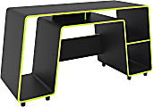 Boahaus Nagoya 58"W Gaming Computer Desk, Black/Green 1 thumbnail image
