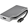 StarTech.com USB C Multiport Video Adapter 4K/1080p - USB Type C to HDMI, VGA, DVI or Mini DisplayPort Monitor Adapter - Space Gray 1 thumbnail image