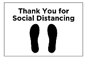 COSCO Social Distance Floor Decal, 12" x 18", White 1 thumbnail image