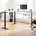 Bush Business Furniture Move 60 Series 72"W Height Adjustable L Shaped Standing Desk, White/Black Powder Coat, Standard Delivery 1 thumbnail image