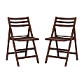 Linon Marni Folding Chairs, Walnut, Set Of 2 Chairs 1 thumbnail image